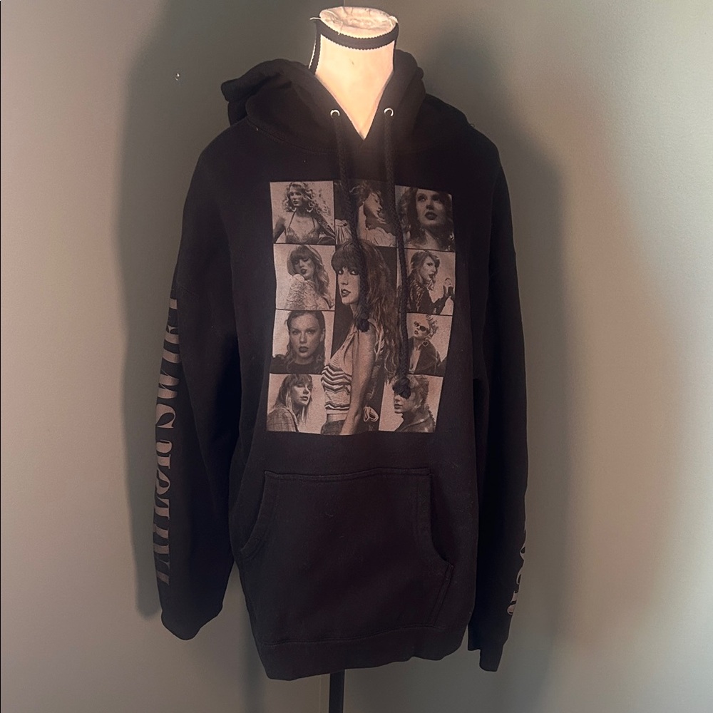 Taylor Swift Eras Tour Black Photo Collage Pullover Hoodie